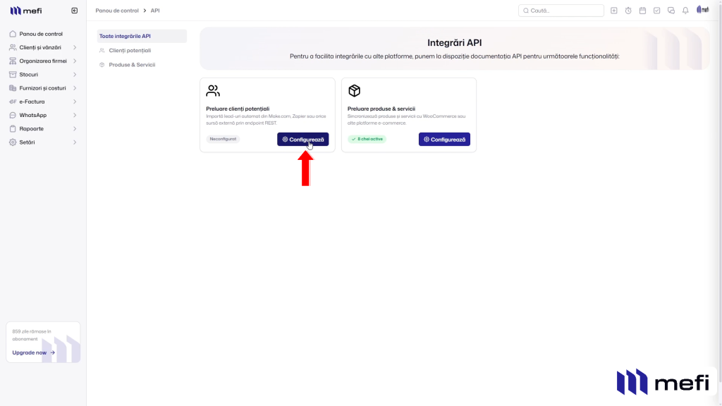 Integrare | Pasul 19 - configurați api-ul pentru preluarea clienților potențiali