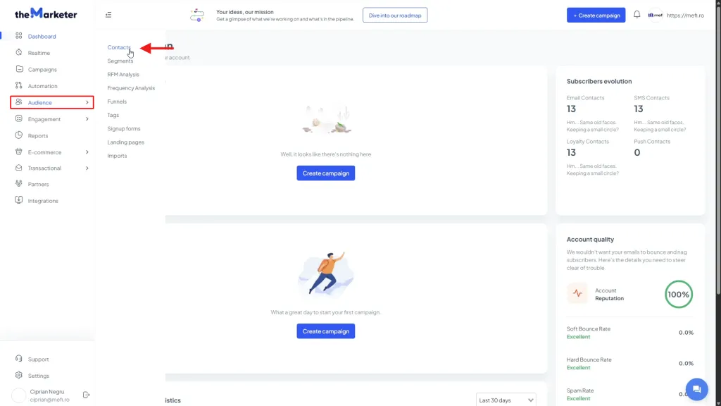 Mefi cu themarketer | Pasul 10 - verificați sincronizarea în themarketer