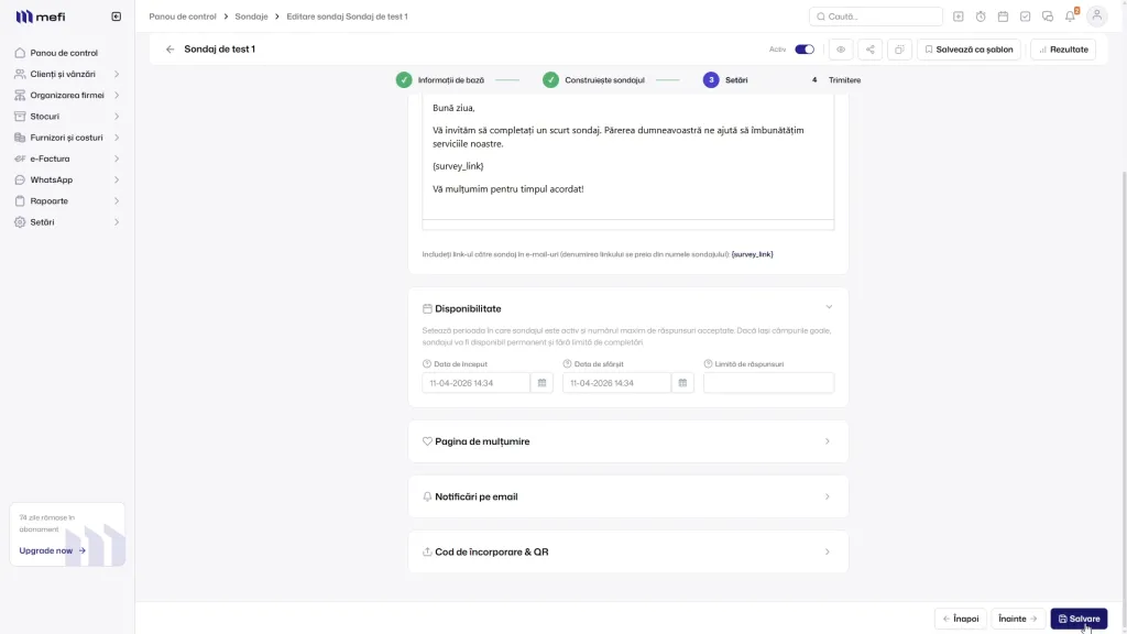 Cum configurezi corect un sondaj | Pasul 16 - setați data de sfârșit a sondajului