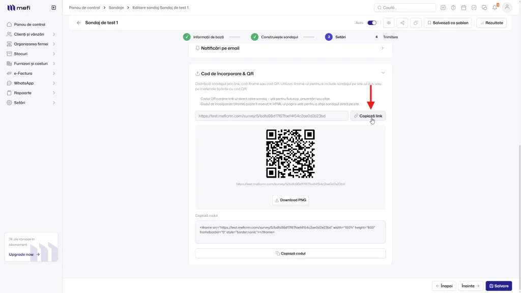 Cum distribui un sondaj | Pasul 4 - distribuiți sondajul prin link direct