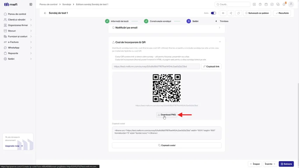 Cum distribui un sondaj | Pasul 5 - distribuiți sondajul prin cod qr