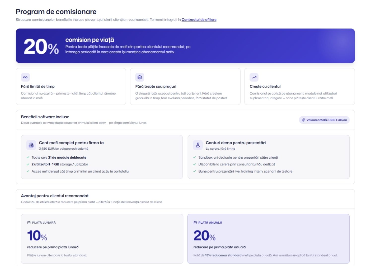 Captură platformă afiliați mefi