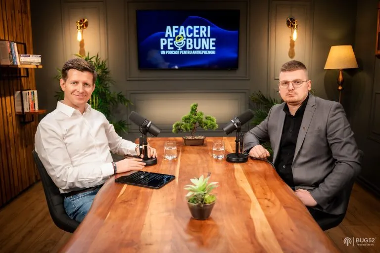Ciprian Negru îmreună cu Lorand Soares-Szasz la podcastul „Afaceri pe bune”