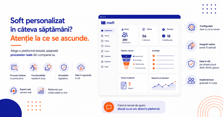 Soft personalizat sau platformă testată — ce să verifici înainte să alegi, mefi